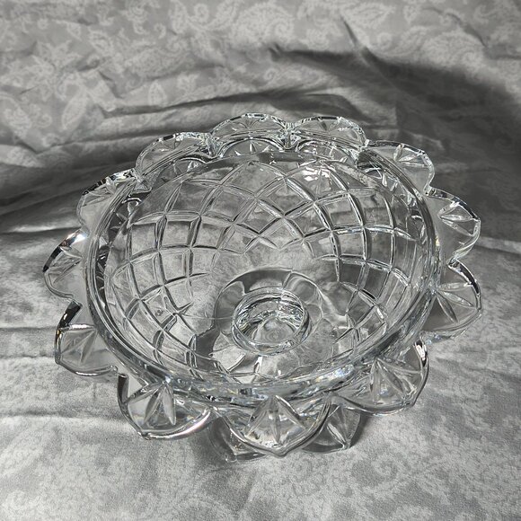Vintage Polonia Crystal Pedestal Compote/Candy Bowl - Picture 1 of 9